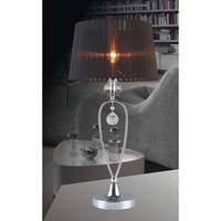 Schwarz Durchsichtig Glamour Moderne Tischlampe Nachtlampe 1X40W/E14 30X59 [Cm]