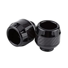 1 Pair Front Fork Frame Sliders Wheel Crash Protector, Carbon Fiber Black