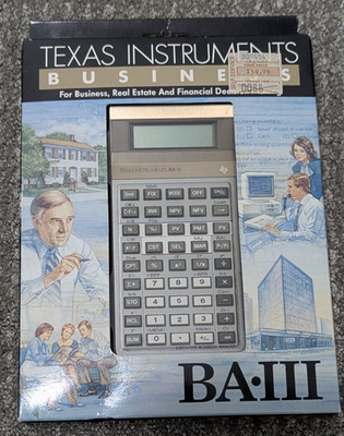 VTG Texas Instruments BA-III Executive Business Analyst Calc & Guide