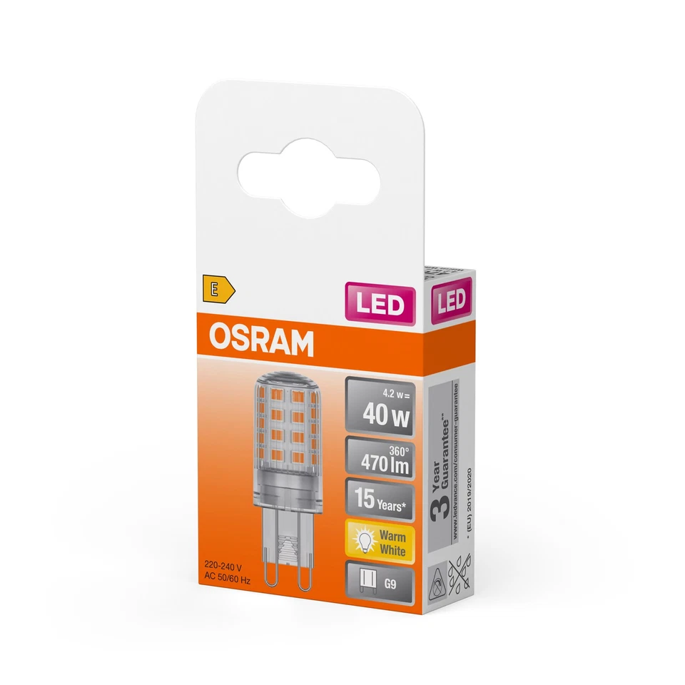 OSRAM LED PIN G9 / Lampada LED: G9, 3,80 W, 40W equivalenti, chiara, bianco cald - Immagine 2 di 3