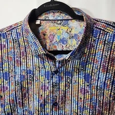 Luchiano Visconti Black Long Sleeve Dress Shirt Men's 2XLT Button Up Casual