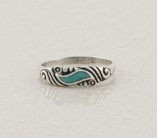 Sterling Silver Turquoise Band Ring Size 9 1/4