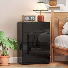 Chest of Drawers, Modern 4 Drawers Dresser for Bedroom, Black