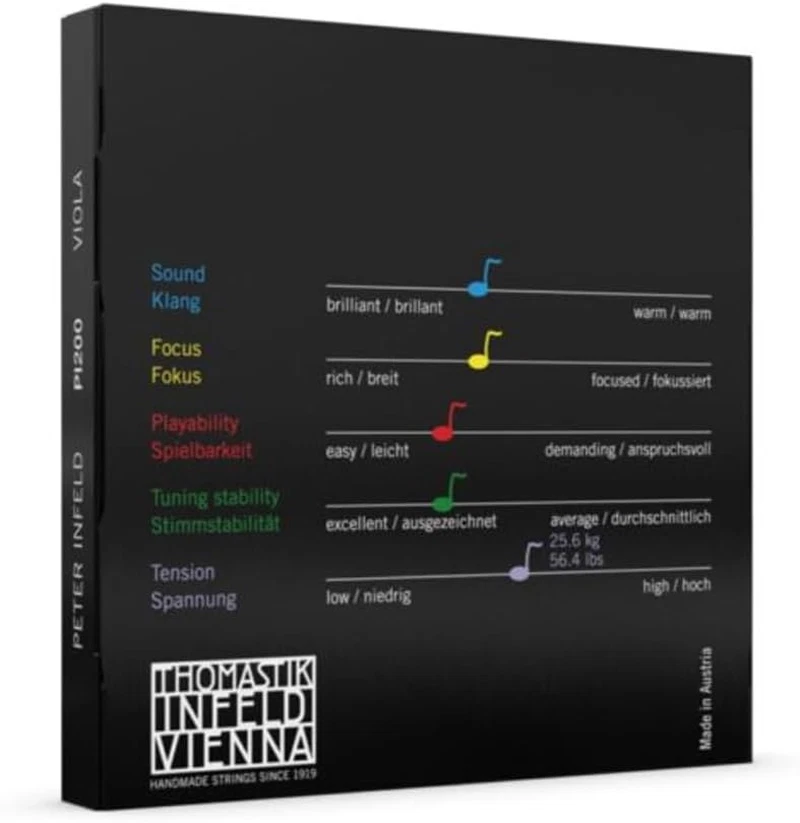 Corde per Viola PETER INFELD Nucleo Sintetico Set 4/4 Media - Immagine 3 di 4