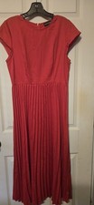 Pretty Little Thing Red Pleated Midi Dress Size 6 US
