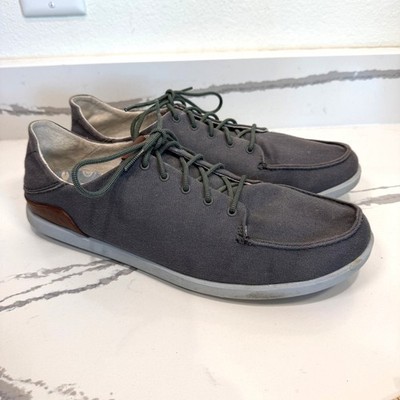 Olukai Manoa Men's Size 12 Blue Canvas Twill Casual Sneaker Lace Up 10331-1333