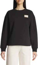 Puma Womens Black Sweatshirt Pullover Crew Neck Fleece Long Sleeve Size M NWT