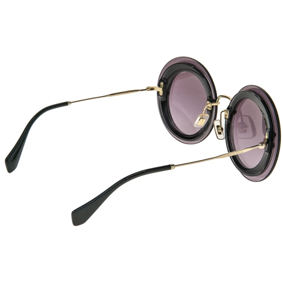 Gafas de sol MIU MIU REVELAR 10R púrpura tela violeta doradas redondas de gran tamaño MU10RS Foto 2 de 4