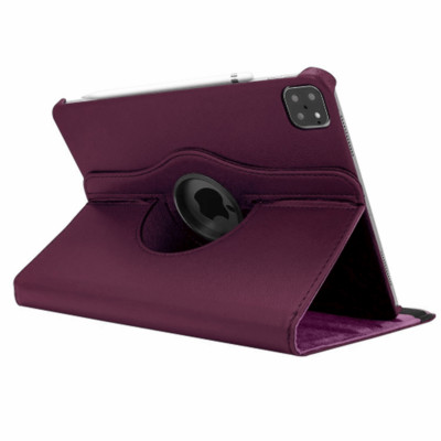 Leather Flip Rotating Portfolio Stand Case PURPLE for iPad Pro 12.9'' 2020/2021