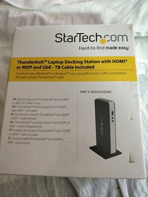 NEW StarTech Thunderbolt Laptop Docking Station TBDOCKHDPBC - NG I3A