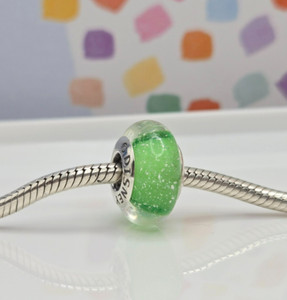 Authentic Pandora Disney Tinker Bell's Signature Color Murano Glass Charm