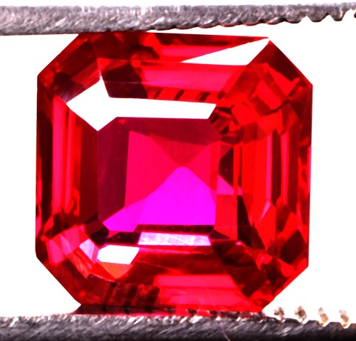 16.95 Cts. Natural Mozambique Red Ruby Square Shape Certified Gemstone ...