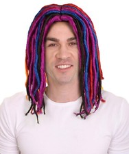 Men's Multicolored Dreadlock Rapper Cosplay Dreadlock Short Wig, HM-1050A