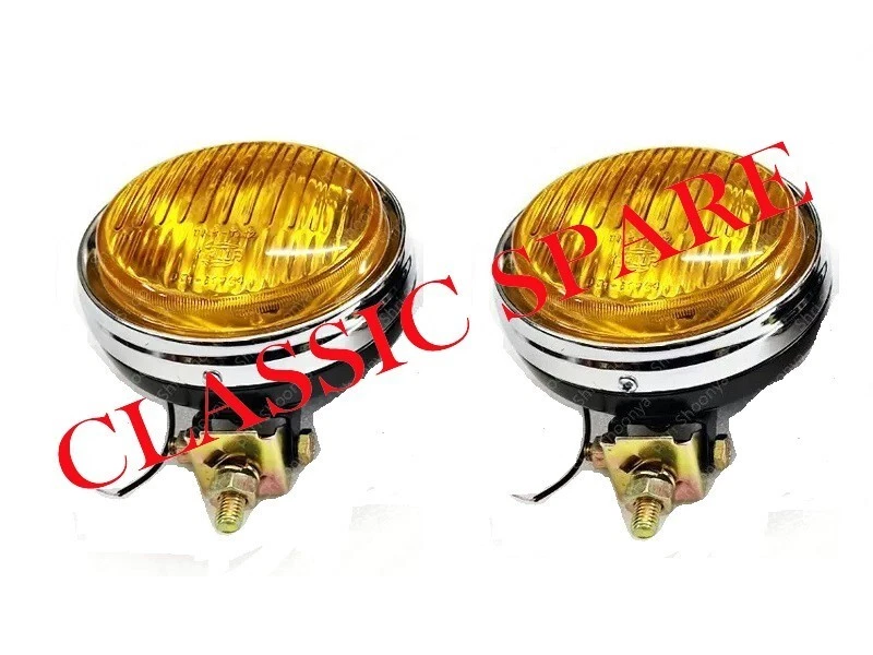 Lámpara antiniebla redonda genuina universal Hella vidrio amarillo + cubierta (con bombilla gratis) Foto 2 de 3