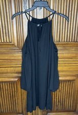 Alexia Admor Womens Dress Medium Black Evening Cocktail Flowing LAST CHANCE