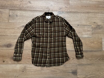Corridor NYC Men's Long Sleeve Flannel Brown Green Multi XL X-Large $225 NWOT