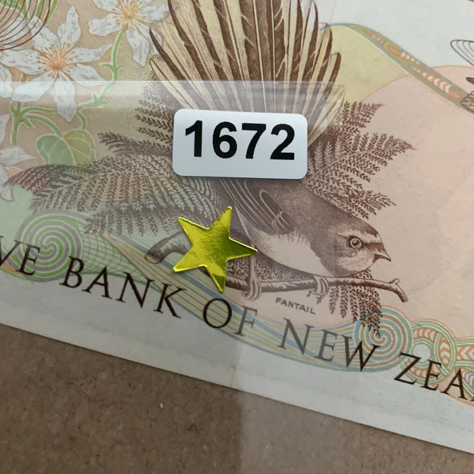 新西兰 1 美元纸币 1970 年代 Fantail Bird 货币动物纸币 — 第 4/4 张图片