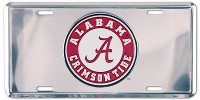 ALABAMA CRIMSON TIDE CAR TRUCK TAG CHROME LICENSE PLATE METAL SIGN UNIVERSITY