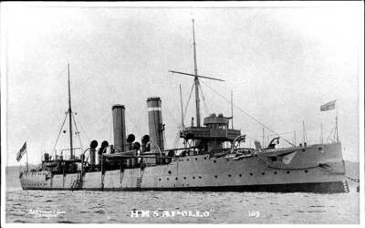 British Royal Navy Battleship Cruiser HMS Apollo SHIPPING NAVAL OLD PHOTO