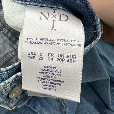 その他 Y NYDJ Womens Jean Shorts Cuffed Size 18P Medium Blue Denim Wash