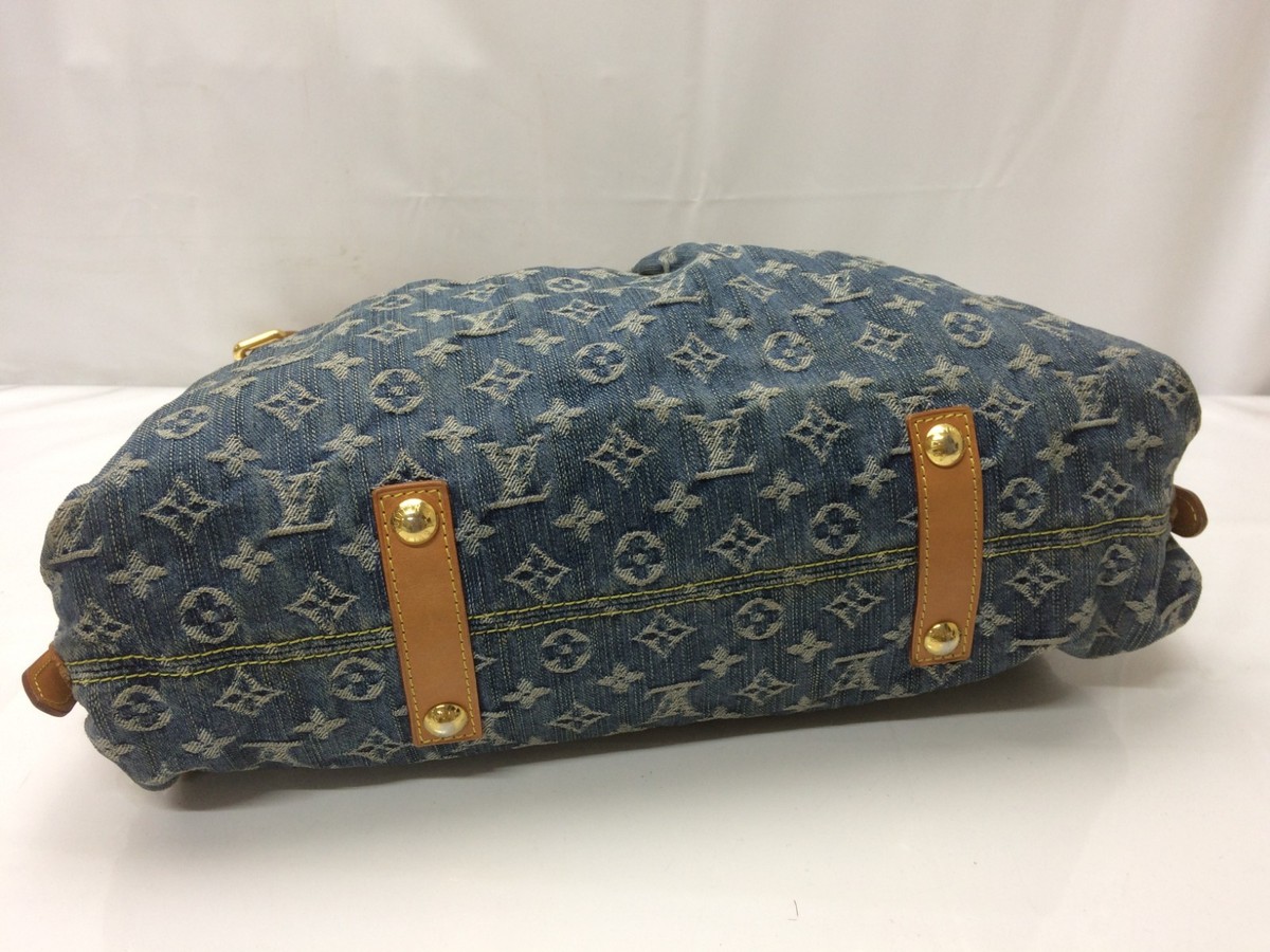 Auth Louis Vuitton Monogram Denim Neo Cabby MM 2 Way hand bag 