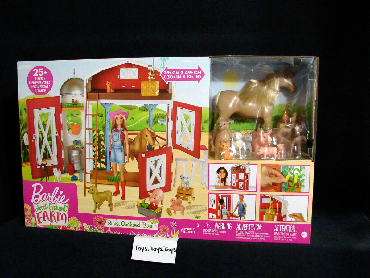 Barbie Sweet Orchard Farm Playset with Barn Horse Animals Accessories NEW  2019 - Main Image