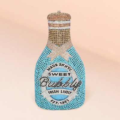 Crystal Rhinestone Bubbles Champagne Clutch / Tote / Shoulder Bag