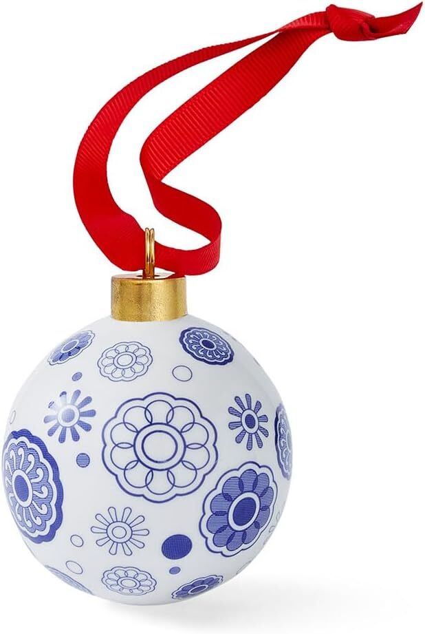 Spode Blue Italian Spokes Bauble | Hanging Ornaments for Christmas D?cor | Made