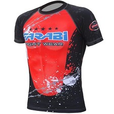 FARABI Mens Boxing Rash Guard BaseLayer Top Compression Gym Training Body Armour