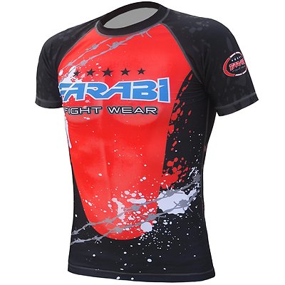 FARABI Mens Boxing Rash Guard BaseLayer Top Compression Gym Training Body Armour