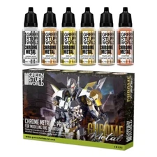 Paint Set - CHROME-Airbrush Brush acrylic 17ml tones