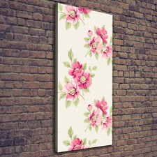 Leinwand-Bild Kunstdruck Hochformat 50x125 Bilder Rosa Blumen