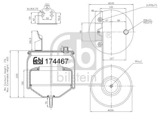 FEBI 174467 BELLOW AIR SUSPENSION Rear