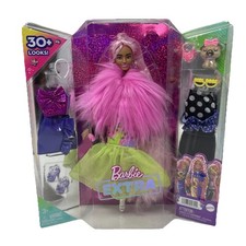 Barbie Extra Deluxe Doll 30 Looks Flexible Joints Pink Hair Accessories Pet NEW