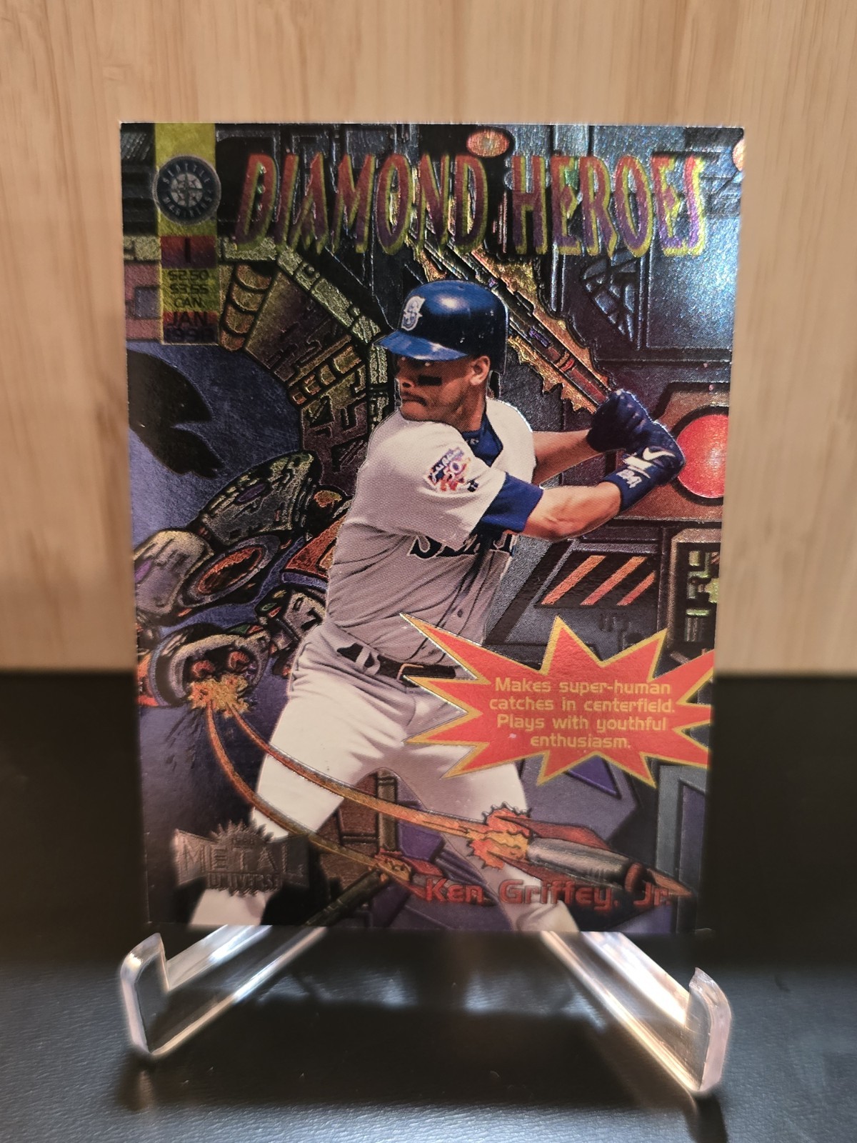 Ken Griffey Jr 1998 Skybox Metal Universe Diamond Heroes Foil Seattle Mariners