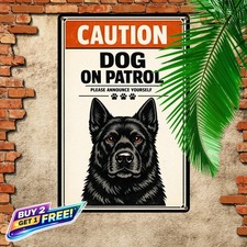Black Labrador Beware of The Dog 8x12 Aluminum Metal Tin Sign