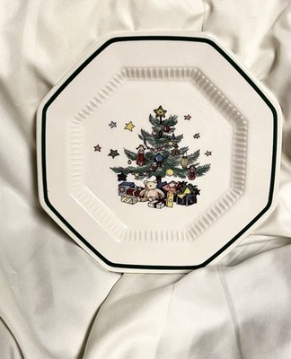 Set Of 3 Nikko Christmastime  Bread Butter Plates Octagon 6 5/8'' Vintage