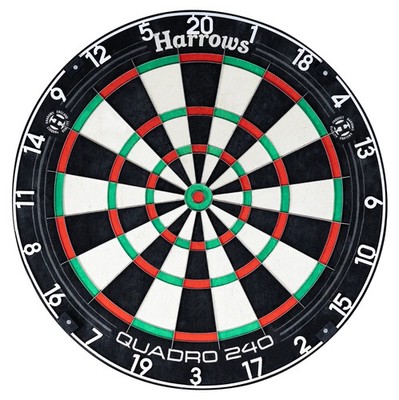 Harrows Quadro 240 Dartscheibe Dartboard Sisal Steel Dartboard 4-Fach Ring
