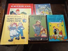 5 Hardcover Raggedy Ann Books Johnny Gruelle 3 Antique 2 Vintage