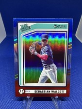 2024 Donruss Rated Prospect Red & Blue #160 Sebastian Walcott Rangers