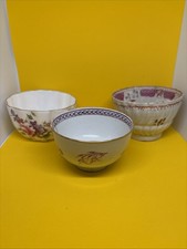 Antique 18th Century Worcester Newhall Job Lot Of 3 Tea Cups Floral Details