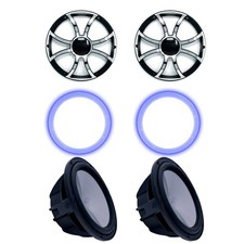 Two Wet Sounds Revo 10" Subs Grills RGB-Black Subs Black Grills Inserts-4 Ohm