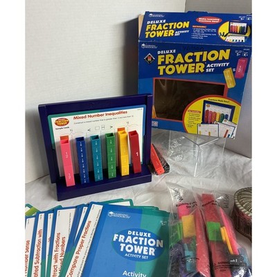 Learning Resources Fractions Educational Set Fraction Tower Tiles Circles Math