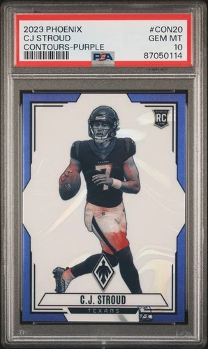 2023 Phoenix CJ Stroud Contours PURPLE /125 RC PSA 10 *POP 35*