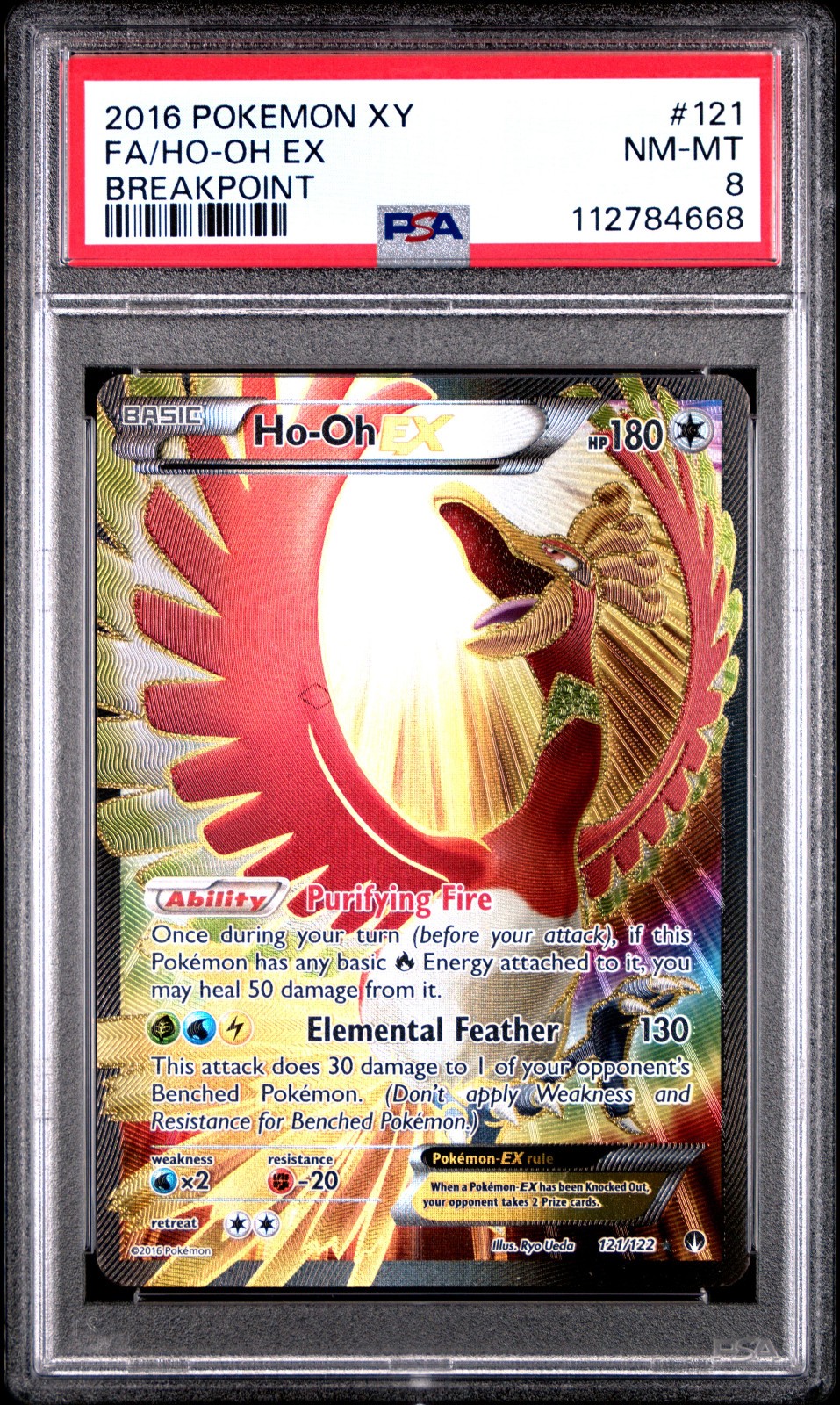 2016 POKEMON BREAKPOINT HO-OH EX #121 ULTRA RARE PSA 8 NEAR MINT #112784668