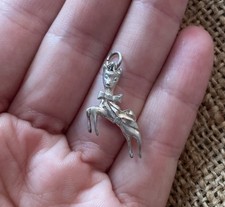 Vintage BABYCHAM Fawn Deer Rare Sterling Silver Bracelet CHARM 1960s Figure 925