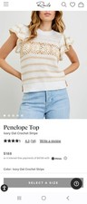 Rails Penelope Crochet Striped Top in Ivory O...