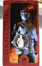 1997 Michael Jackson "King of Pop" 1 ozt .999 Fine Silver Round Commemorative !!