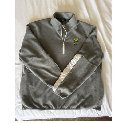 Nike Women s Oregon Ducks Gray Soft Quarter Zip NCAA Duck Logo Jacket - Size L