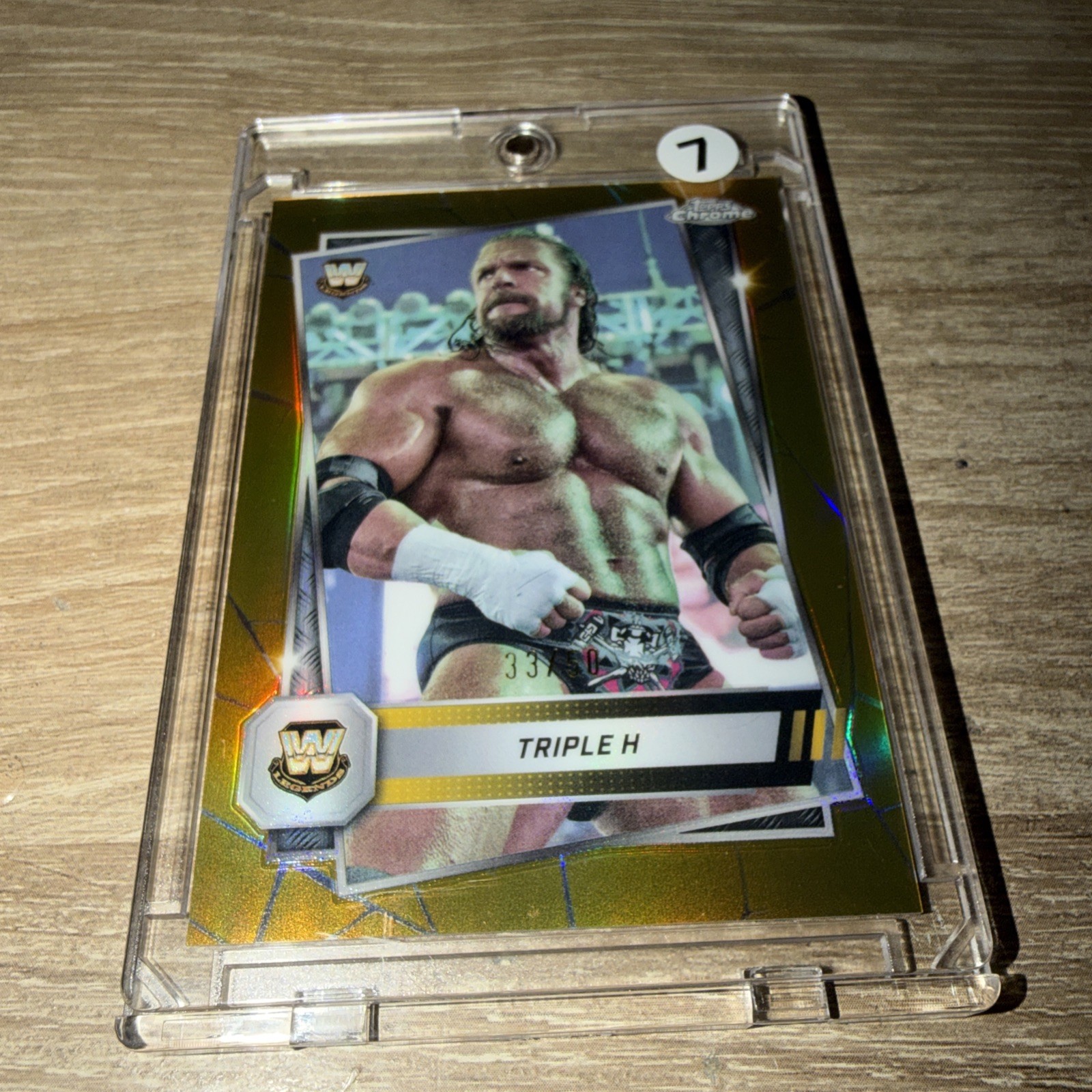2025 Topps Chrome WWE Triple H Gold Refractor /50 SP #22 RARE